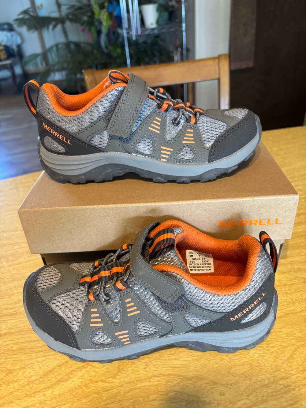 Merrell Kids Gray and Orange Trail Sneakers